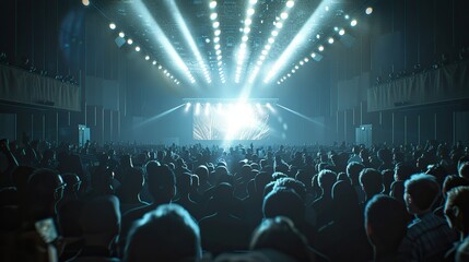 People who go to see concerts Use your cell phone to shine beautifully in the hall. 