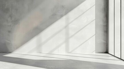 Obraz premium light grey background for product presentation with beautiful lights and shadows, copy and text space, 16:9