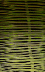 ancient house wall made of twigs of tree branches