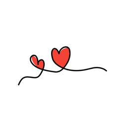 Heart Vector Continuous Line Art