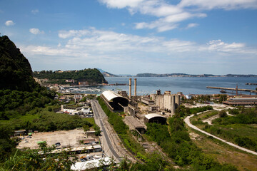 Gulf of Pozzuoli landscape with abandoned factory