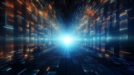 Through time and space,Abstract tunnel, corridor with rays of light and new highlights. Abstract background, neon. Scene with rays and lines, Round arch, light in motion, night view. Neo-Academism Dat