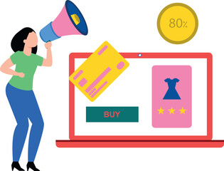 The girl is marketing shopping.