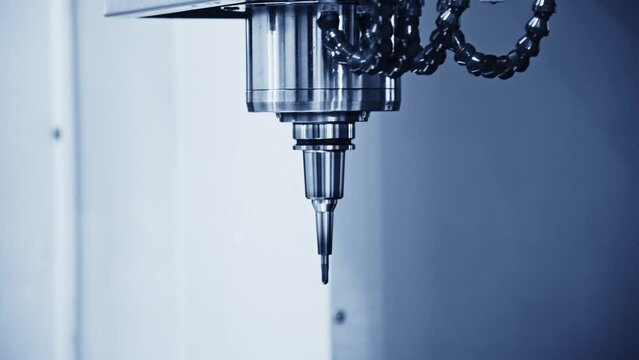 Close up of CNC milling machine metal detail