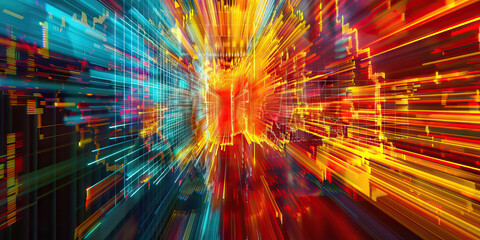 Fototapeta premium Financial Dynamics: Abstract Interpretations of Market Forces - Abstract visualizations of market forces such as supply, demand, and price movements, conveying the complex interactions that drive fina