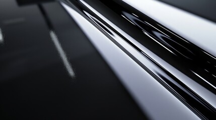 Glossy Black Lacquered Metal Surface Abstract Minimalism Design for Modern Art and Aesthetic Backgrounds
