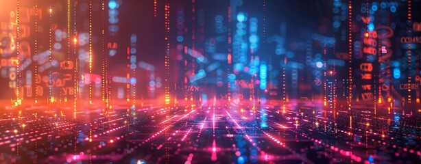 Fototapeta premium Abstract futuristic digital data background.