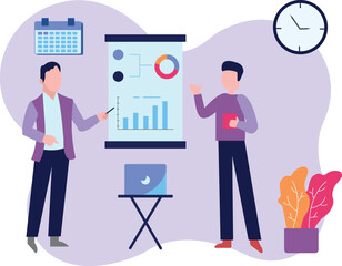 The boys are working on a chart graph presentation.