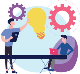 The boys are working on idea management.