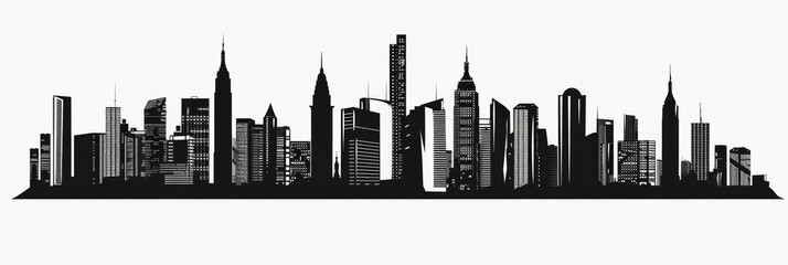 Channis city skyline, vector illustration, black and white, white background