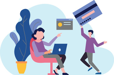 The girl is working on the laptop.