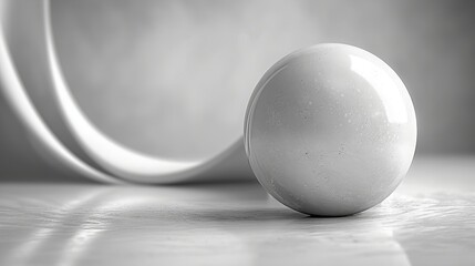 White sphere on a white background with reflection