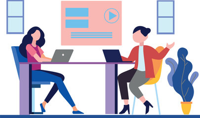 The girls are working on their laptops.