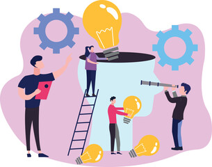 The team is working on business ideas.