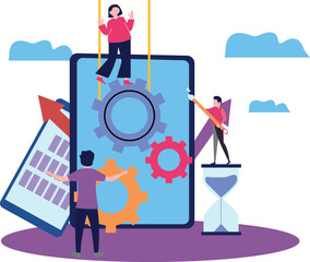 The team is working on business management.