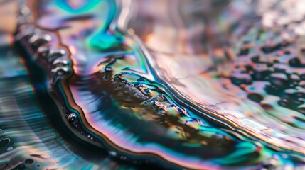 Detailed Close-Up of Iridescent Abalone Shell with Polished Smooth Texture for Nature and Ocean-Themed Design
