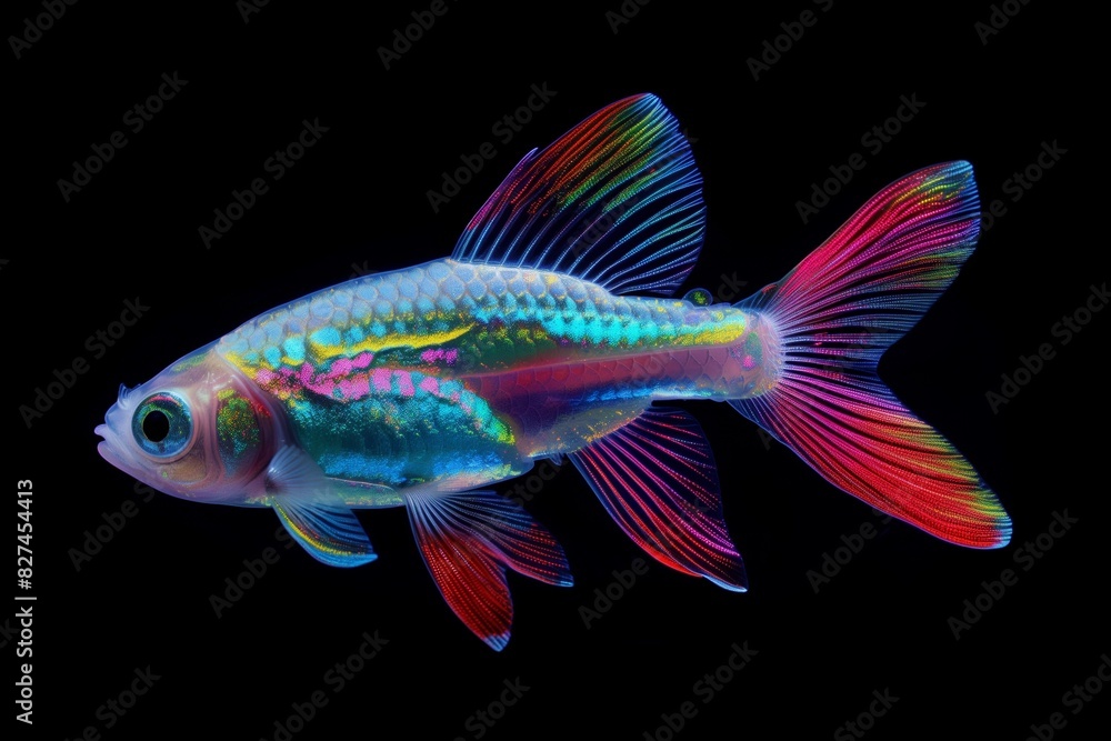 Canvas Prints a very bright and colorful aquarium fish - Canvas Prints