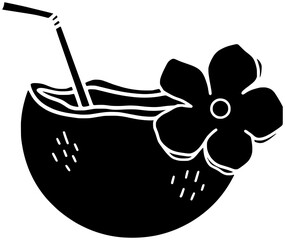 tropical illustration drink silhouette summer logo fruit icon leaf outline tree palm coconut nature holiday juice green coco water shape beach flower food for vector graphic background