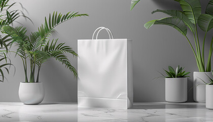 hand holding shopping bags, paper bag, gift bag