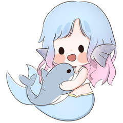 mermaid and shark