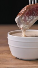 grilled piece of sliced beef steak