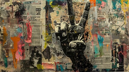 Victory Gesture against Systemic Oppression Collage