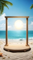 Obraz premium beach background and blank for placing products