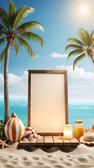 Obraz premium beach background and blank for placing products