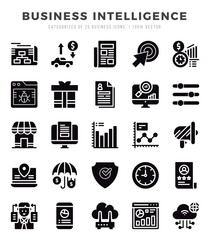 Business Intelligence icon pack for your website. mobile. presentation. and logo design.