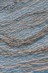 Wavy dirty foam near the shore in Tuzlovsky estuary, Ukraine