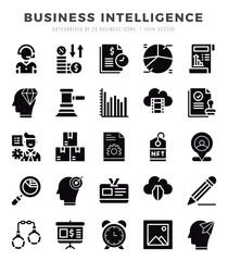 icons set. Business Intelligence for web. app. vector illustration.