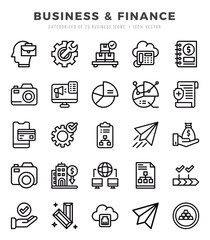 Business & Finance icons Pack. Lineal icons set. Business & Finance collection set.