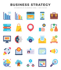 Business Strategy Icon Pack 25 Vector Symbols for Web Design.