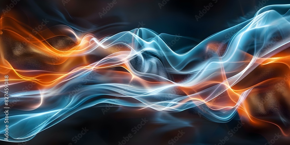 Poster futuristic and visually engaging dynamic wave on abstract background. concept futuristic art, dynami