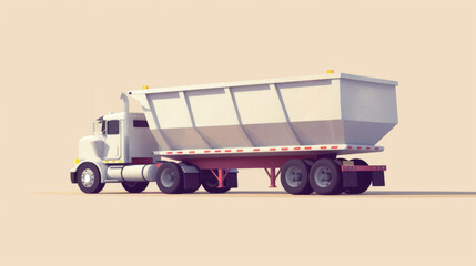 Fototapeta premium A detailed rendering of an industrial dump truck on a neutral background, highlighting its robust and functional design.