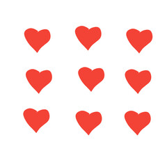 Red heart shape seamless pattern