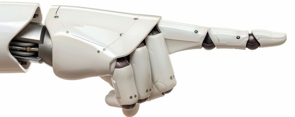 Naklejka premium Robot Hand Pointing with Index Finger: A Guiding Gesture