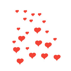 Red heart shape seamless pattern