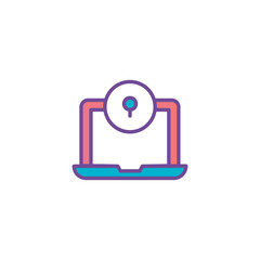 Computer Security icon design with white background stock illustration