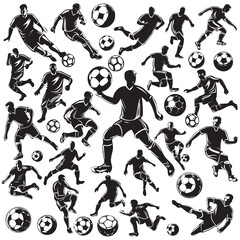 Football Player special type of silhouettes in black, pictograph, vector,  © Muhammad