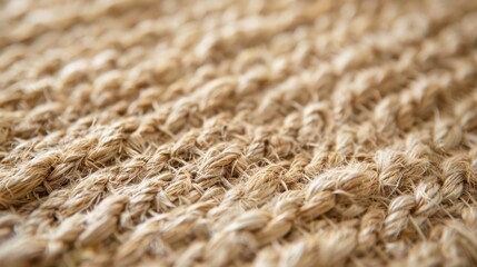 Fototapeta premium Close Up of Textured Woven Sisal Rug, Natural Fiber Material, Beige Rug Texture for Home Decor and Interior Design