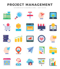 Set of Project Management icons. Vector Illustration.