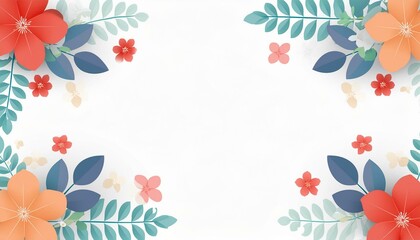 frame with flowers blank template