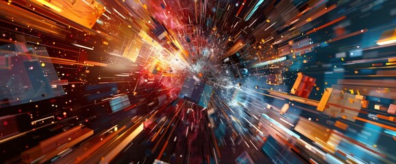 Fototapeta premium Abstract Concept Of Market Disruption , Abstract Pictures HD