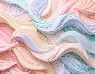 Obraz premium abstract beautiful pastel color pattern with 3d strokes . generative ai