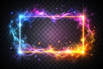 Fototapeta premium Abstract neon energy frame