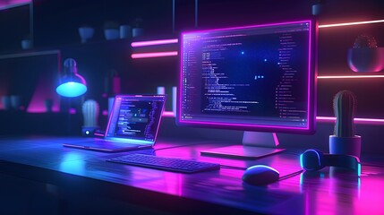 Photorealistic image representing custom software development