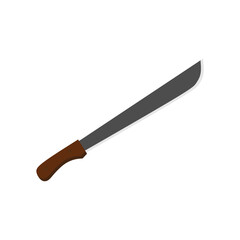 panga machete flat design vector illustration isolated on white background. Military hunting knives, Combat weapon blades. Trapper sword and hunter knife blades. Protection concept. Warrior blades