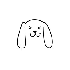Cute dog face emoticon