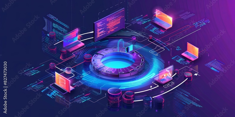 Aufkleber The image could illustrate architectural diagrams, such as UML (Unified Modeling Language) diagrams, showing the components, modules, and relationships within a software application